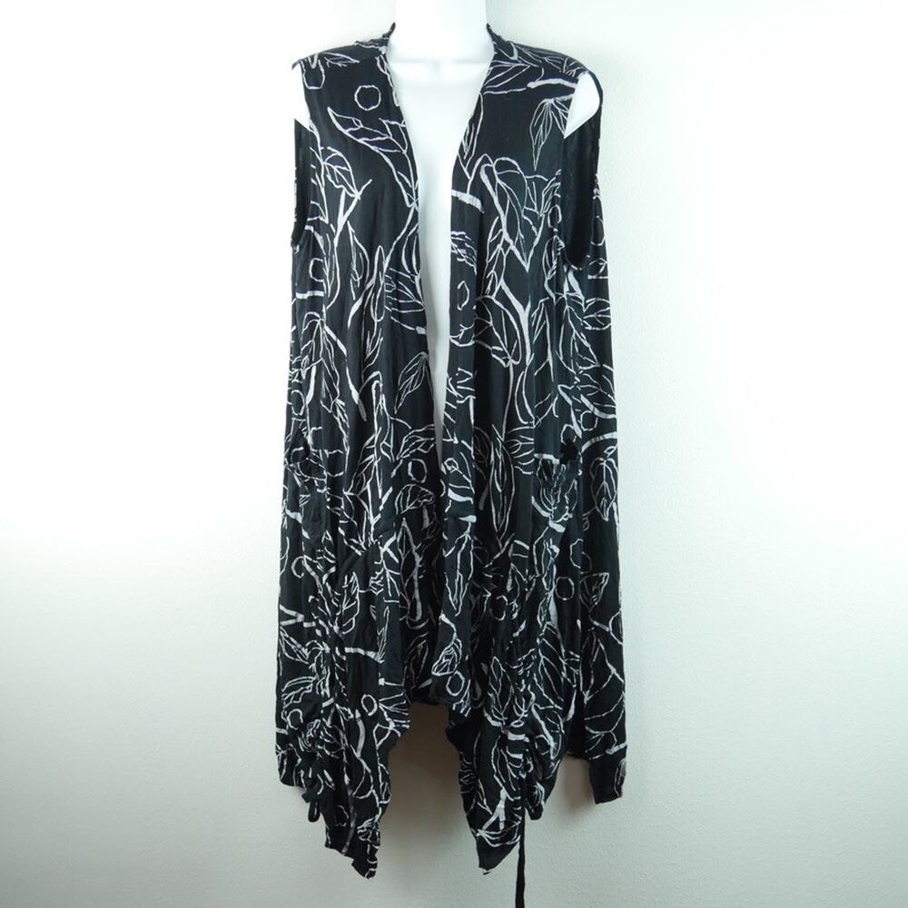 Chalet Et Ceci Janet Vest Bamboo Blend Open Lagenlook Artsy Boho Medium Topper